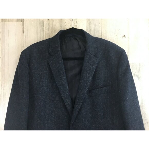 Brooks Brothers Tweed Shetland Cheviot UK Milano Navy Wool 2 Btn Blazer 46R - Picture 2 of 16